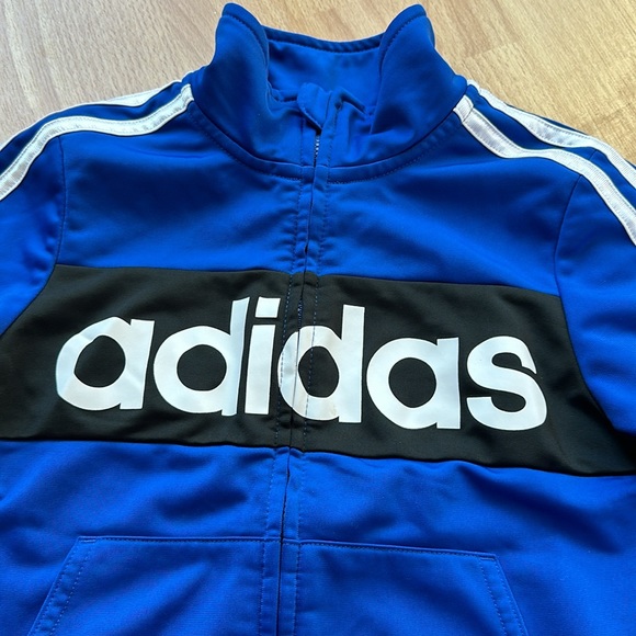 Adidas Blue and White Track Jacket Boys Size 5 - Picture 4 of 9